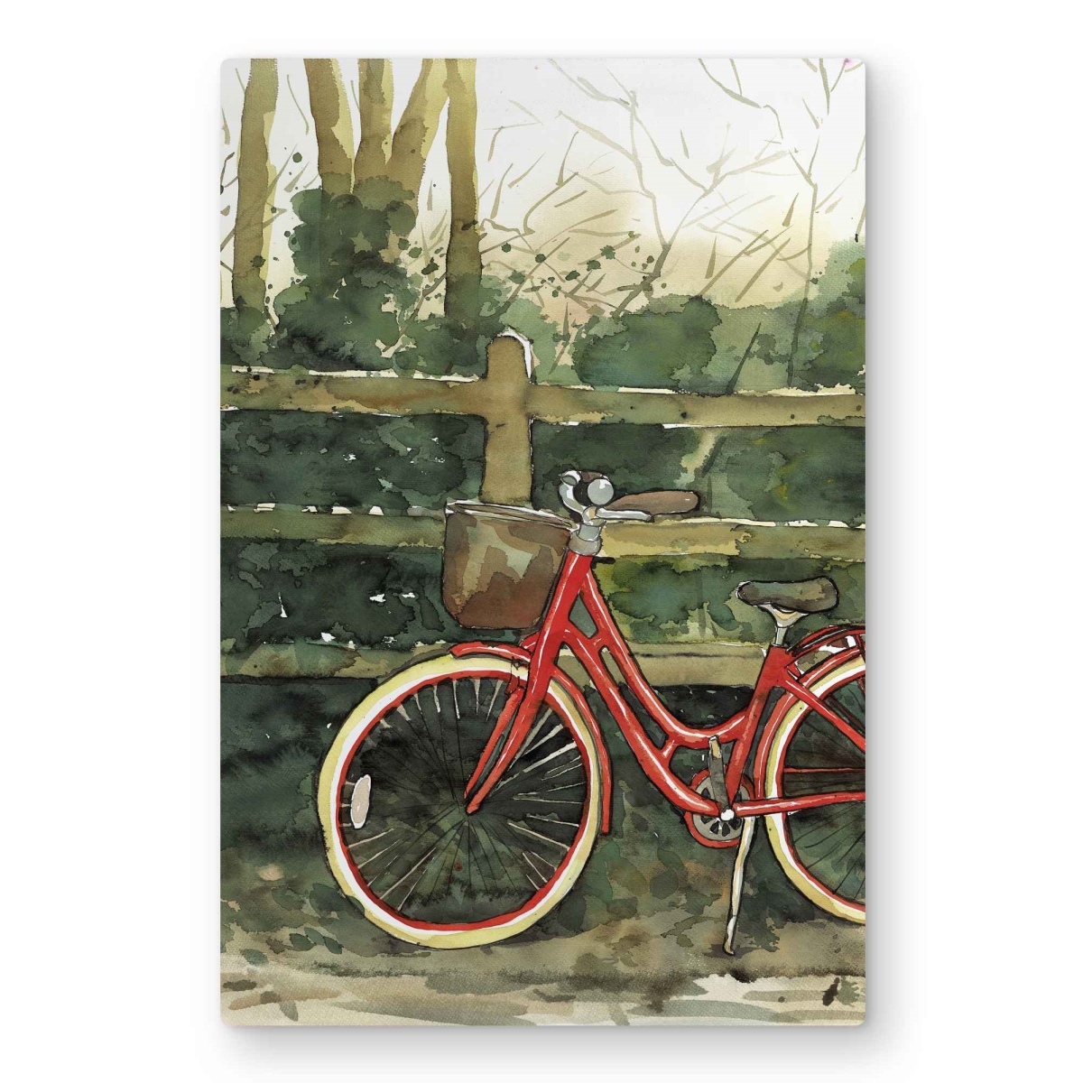 C1MP203008E2YN 20 x 30 in. Riding in the Woods by Bicycle Wall Art - Metal Print Home Decor