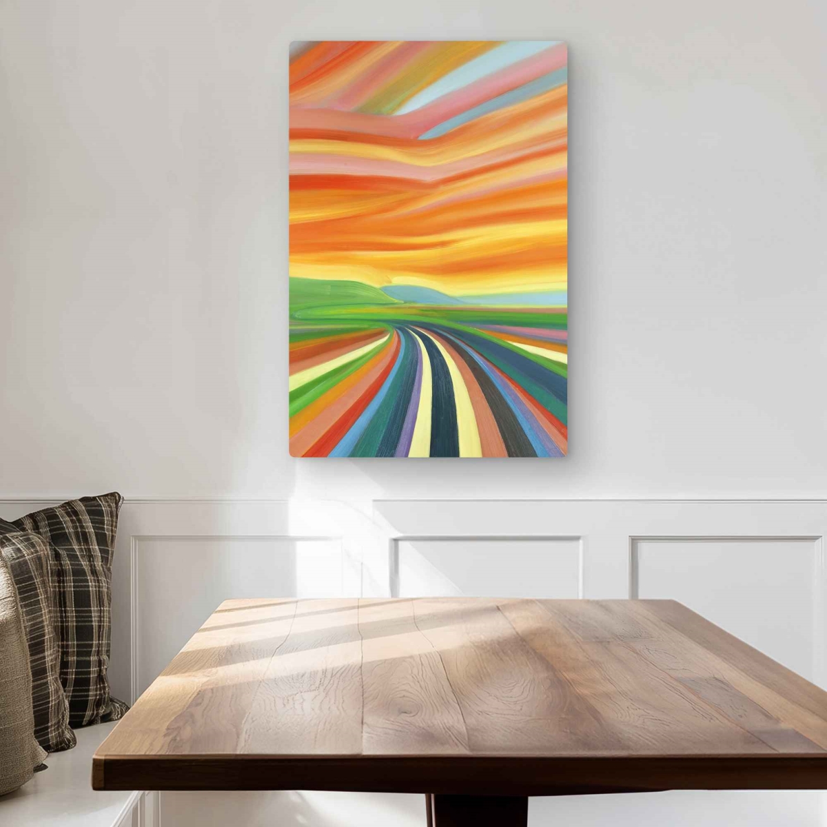 C1MP20302DASFC 20 x 30 in. Colorful Road - Modern Blue Metal Print Wall Art for Home Decor
