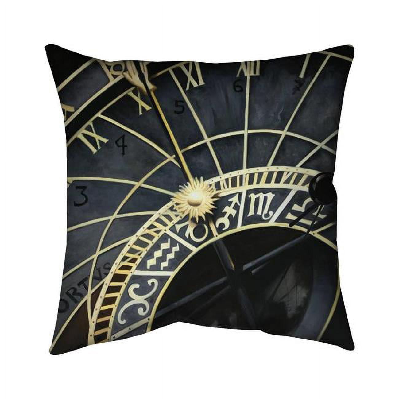 26 x 26 in. Astrologic Clock-Double Sided Print Indoor Pillow