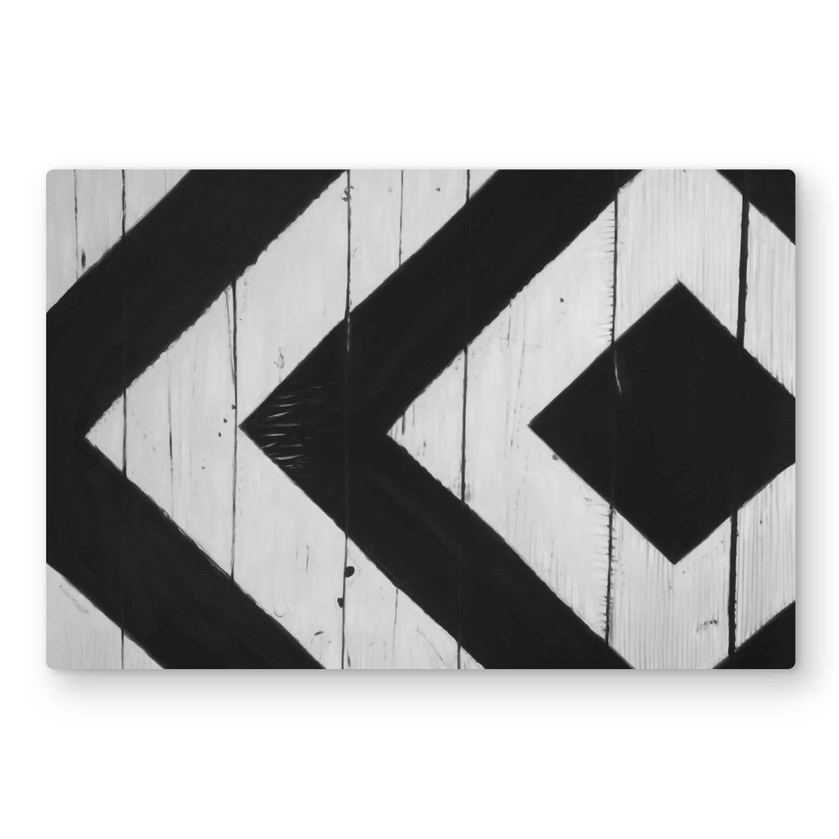 C1MP203035PAK7 20 x 30 in. Rhombus On Wood - Black Pattern Metal Print Wall Art for Home Decor