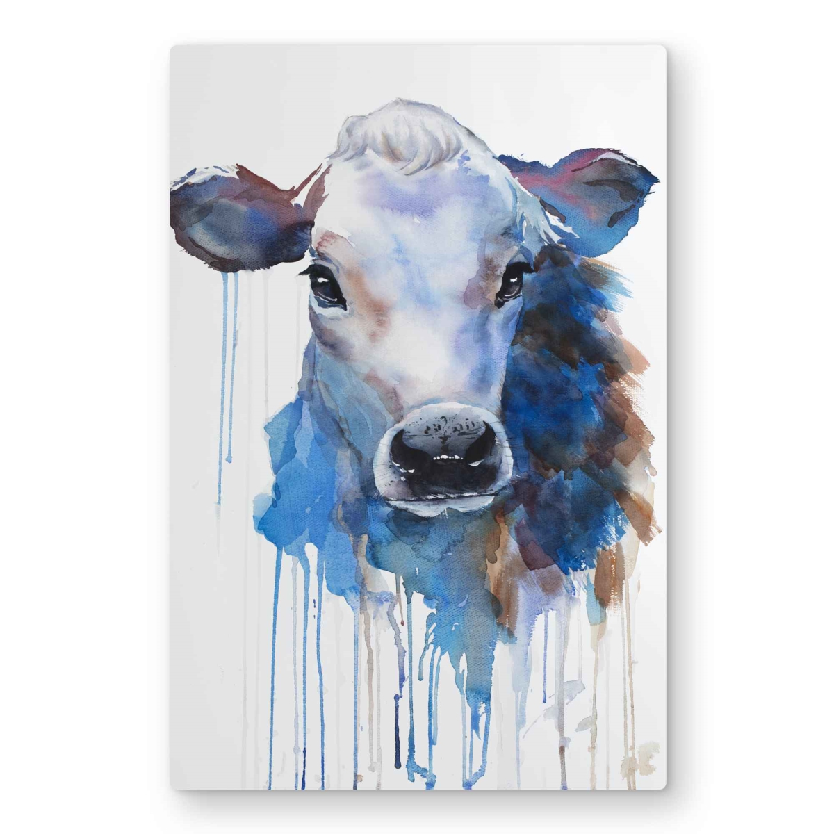 C1MP20303O7T7A 20 x 30 in. Watercolor Jersey Cow - Metal Print Wall Art for Farm Animal Decor