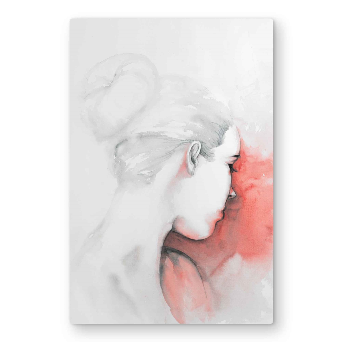 C1MP20304CAW2F 20 x 30 in. Pastel Woman - Coral Metal Print Wall Art for Living Room Decor