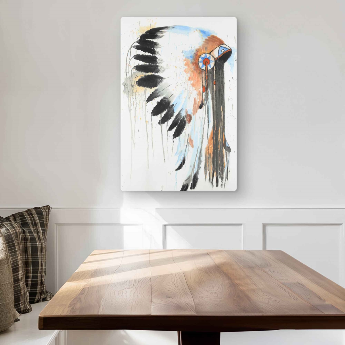C1MP20304FSXBG 20 x 30 in. Indian War Bonnet Wall Art - Feathers Office Metal Print