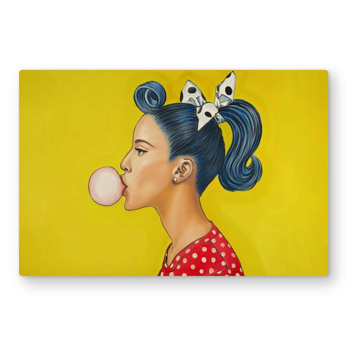 C1MP20304FYU9M Retro Woman with Beautiful Ponytail Wall Art - Metal Print Home Decor - 20 x 30 in.