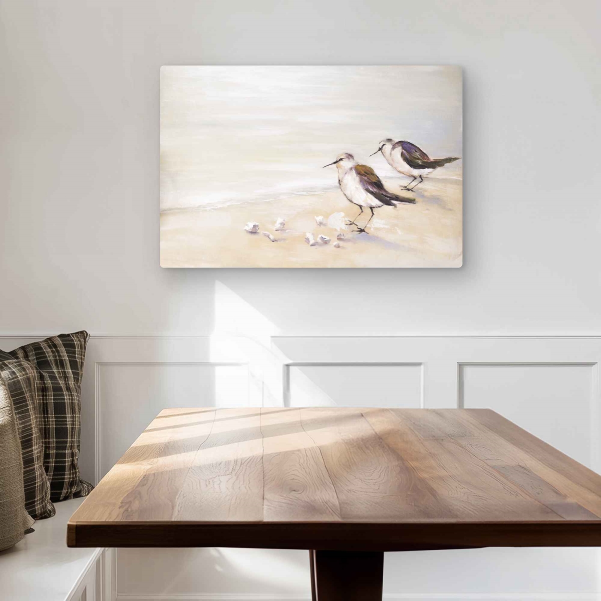 C1MP203062QL5J 20 x 30 in. Two Sandpipers on the Beach - Coastal Metal Print Wall Art for Decor