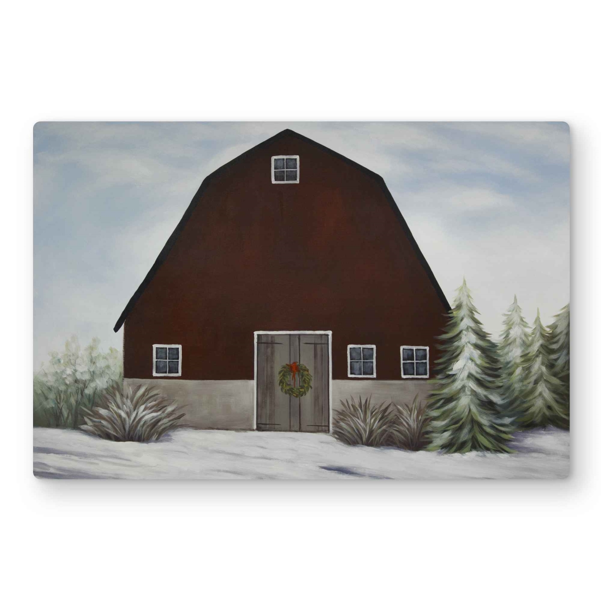 C1MP1218TVBHEW 12 x 18 in. It Winter on the Farm Wall Art - Snow Bedroom Metal Print Decor