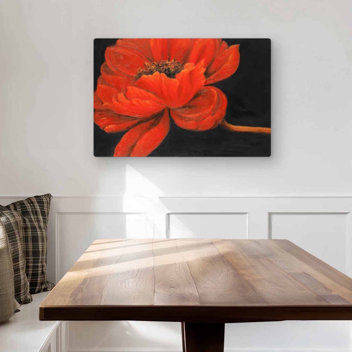 C1MP20309FF3AA 20 x 30 in. Red Petal Flower Wall Art - Romantic Floral Metal Print