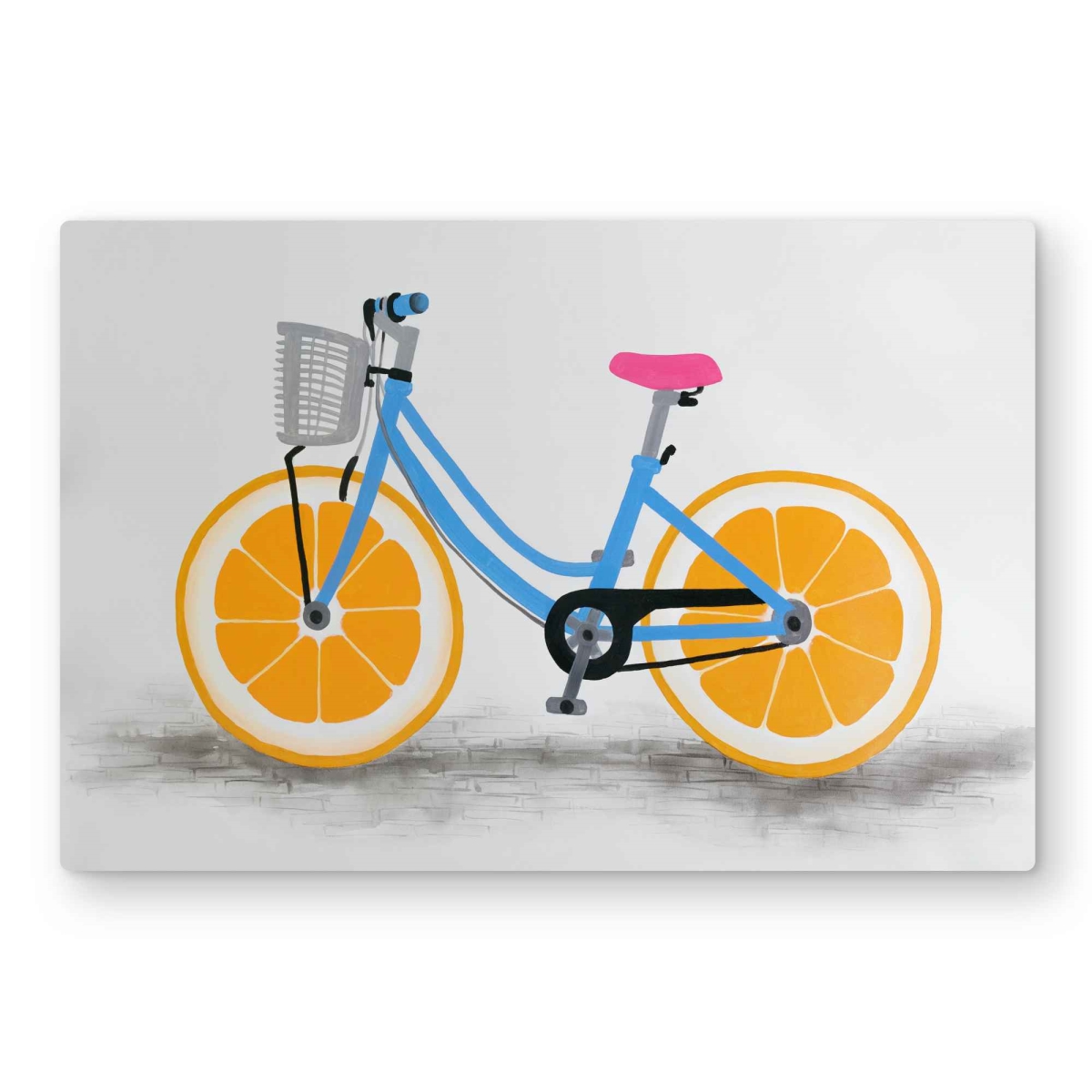 C1MP20309J910O 20 x 30 in. Orange Wheel Bike - Sports & Games Metal Print Wall Art for Decor