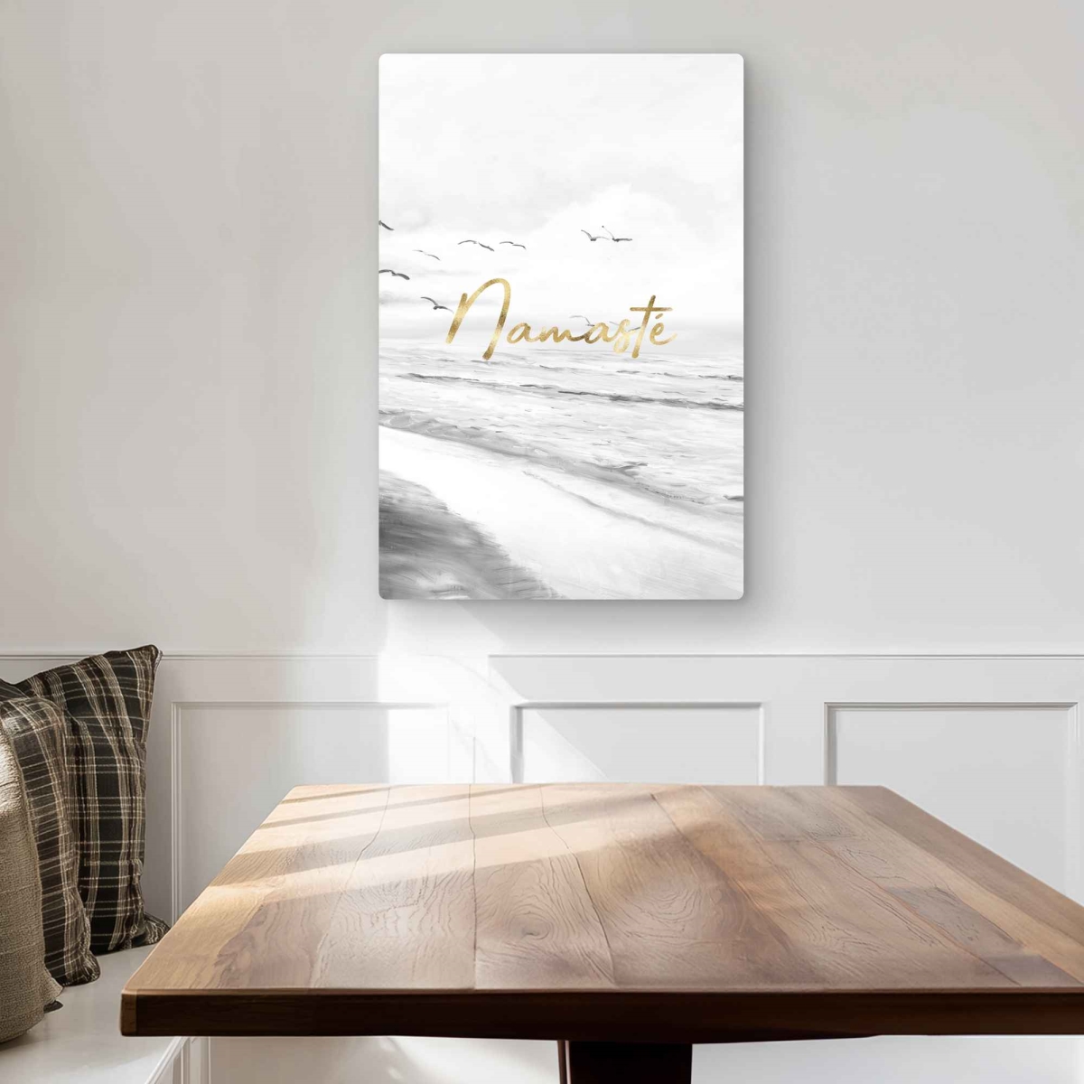 C1MP2030EZJE37 20 x 30 in. Namaste Beach Minimalist Metal Print Wall Art - Home Decor Art