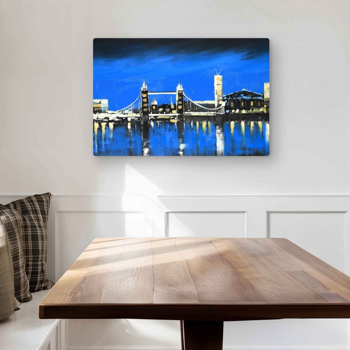 C1MP2030F9GIJ7 20 x 30 in. Blue Skyline of London - Modern Metal Print Wall Art for Home Decor