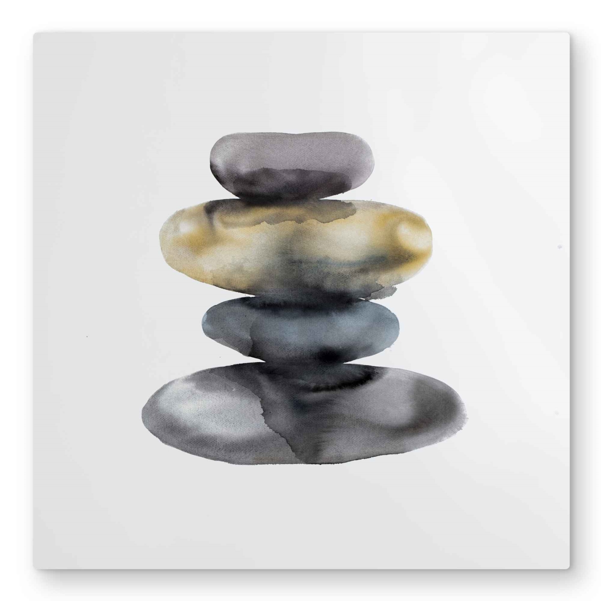 C1MP323263WEN0 32 x 32 in. Hot Stones - Spiritual Still Life Metal Print Wall Art for Home Decor