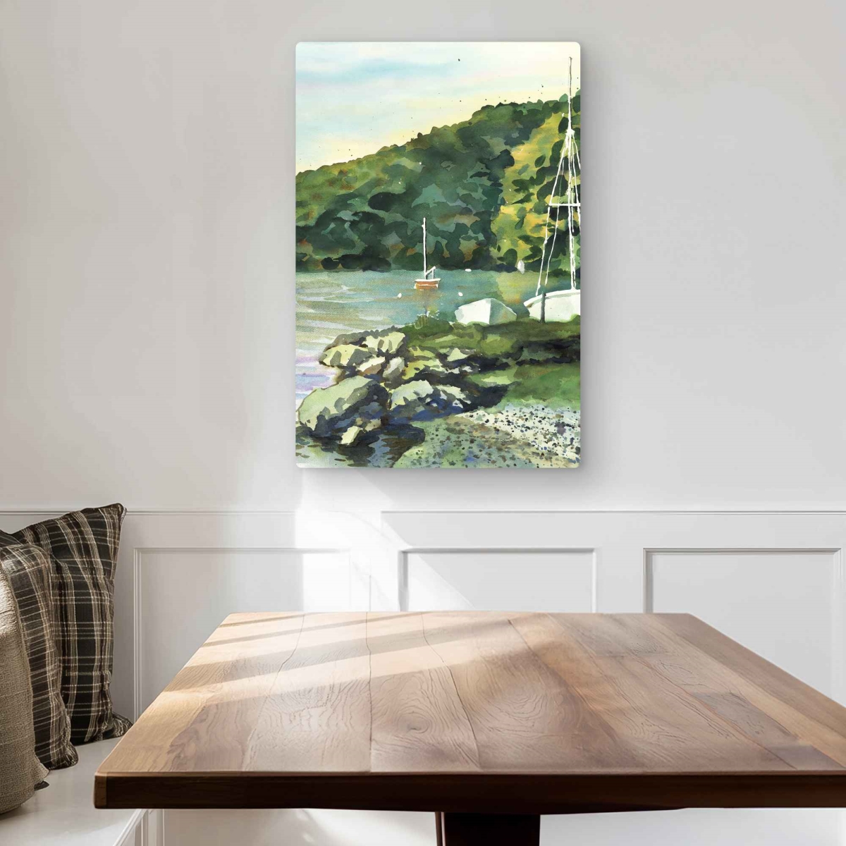 C1MP2030GZZ6S1 20 x 30 in. Sailboat Day - Scenic Trees Metal Print Wall Art for Home Decor