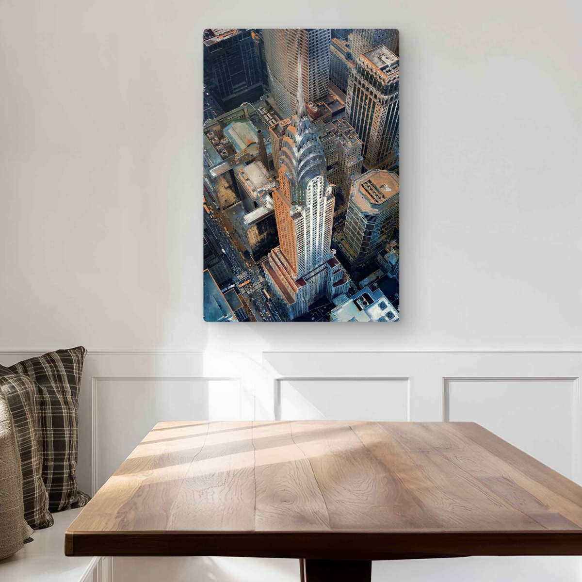 C1MP2030I9JO5F 20 x 30 in. Chrysler Building NYC Hyperrealist Beige Metal Print Wall Art - Decor