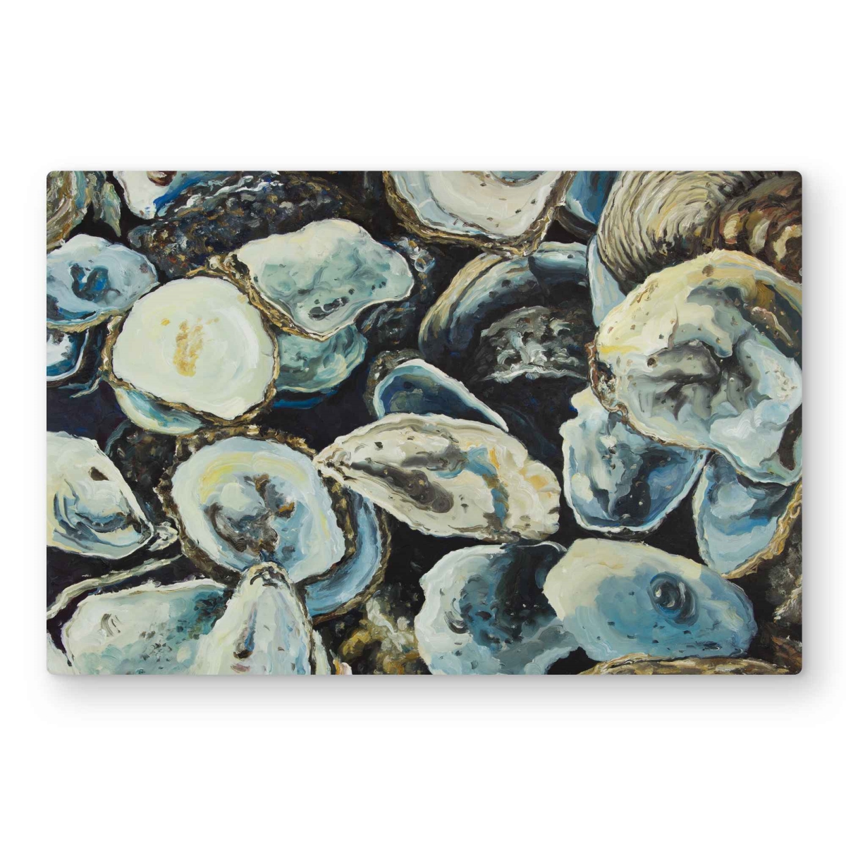C1MP2030IJTS6Y 20 x 30 in. Oyster Shells - Aquatic Animals Brown Metal Print Wall Art for Decor
