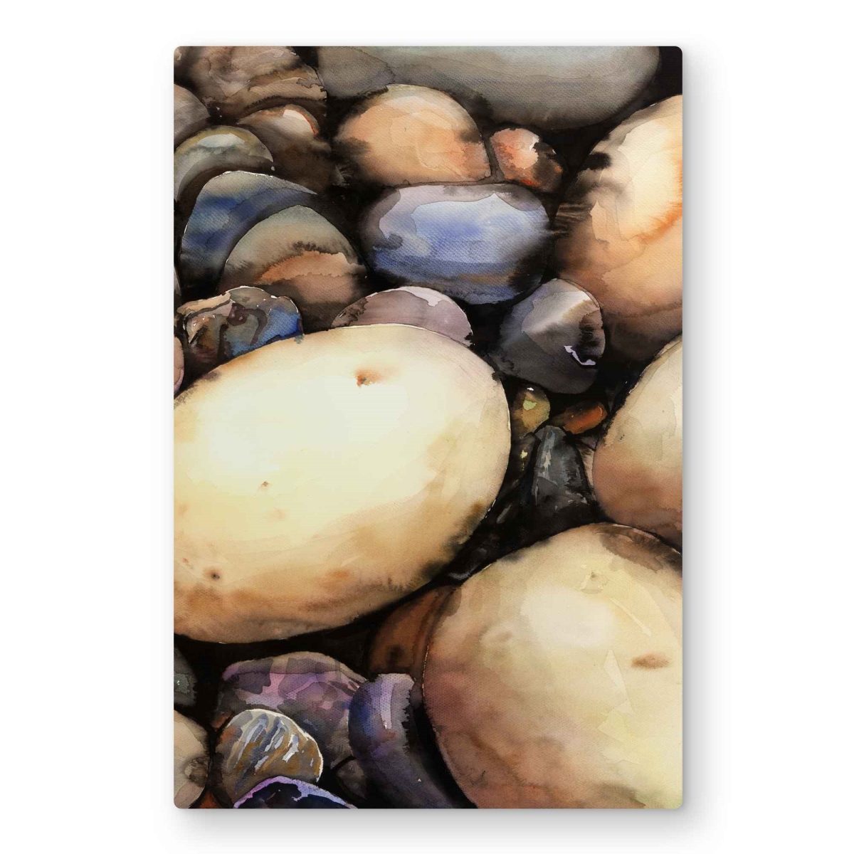 C1MP2030HV6FOT 20 x 30 in. Beach Pebbles - Hygge Beige Metal Print Wall Art for Home Decor