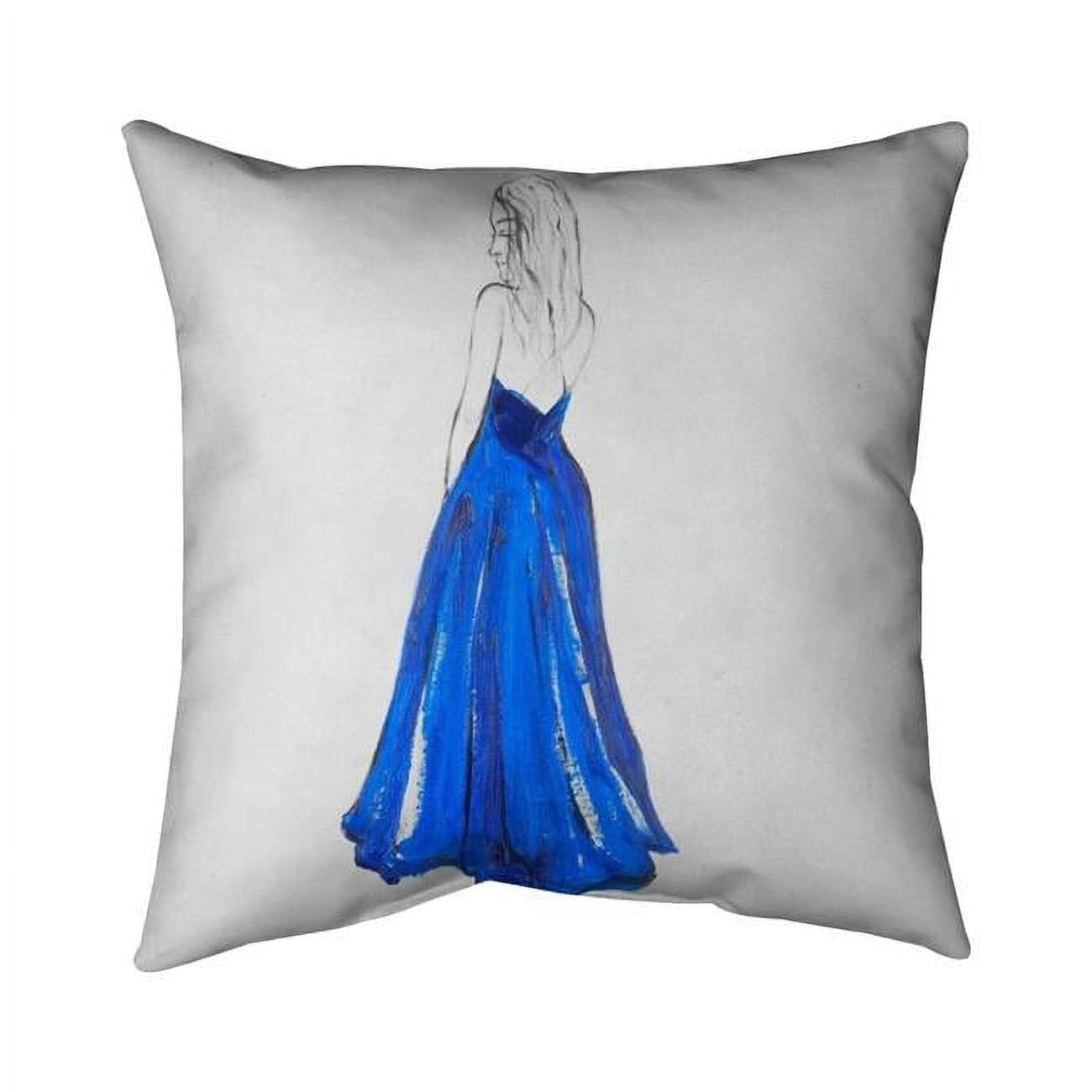 26 x 26 in. Lady In Blue-Double Sided Print Indoor Pillow