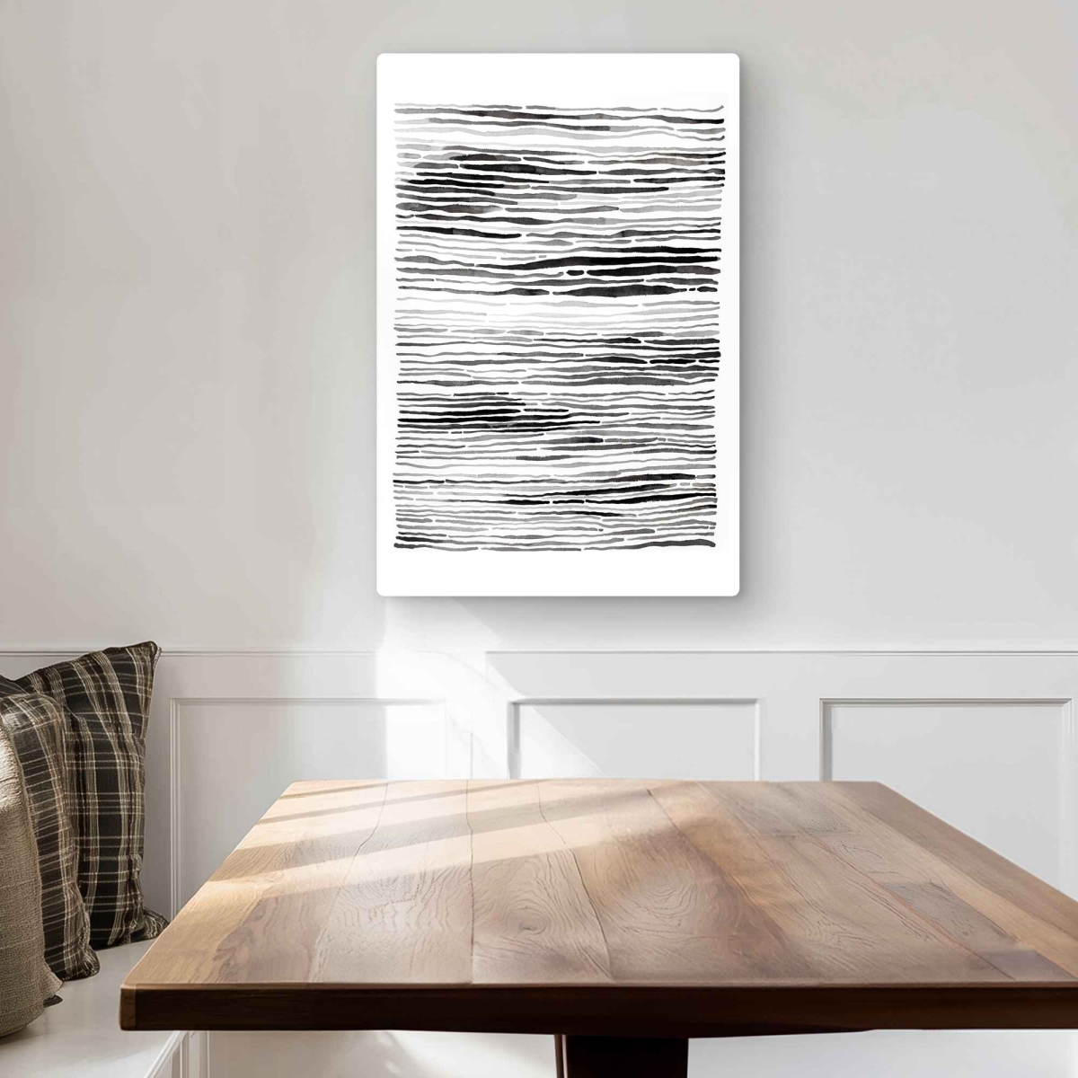 C1MP2030KWNKWP 20 x 30 in. Gray Grooves - Abstract Shapes Metal Print Wall Art for Home Decor