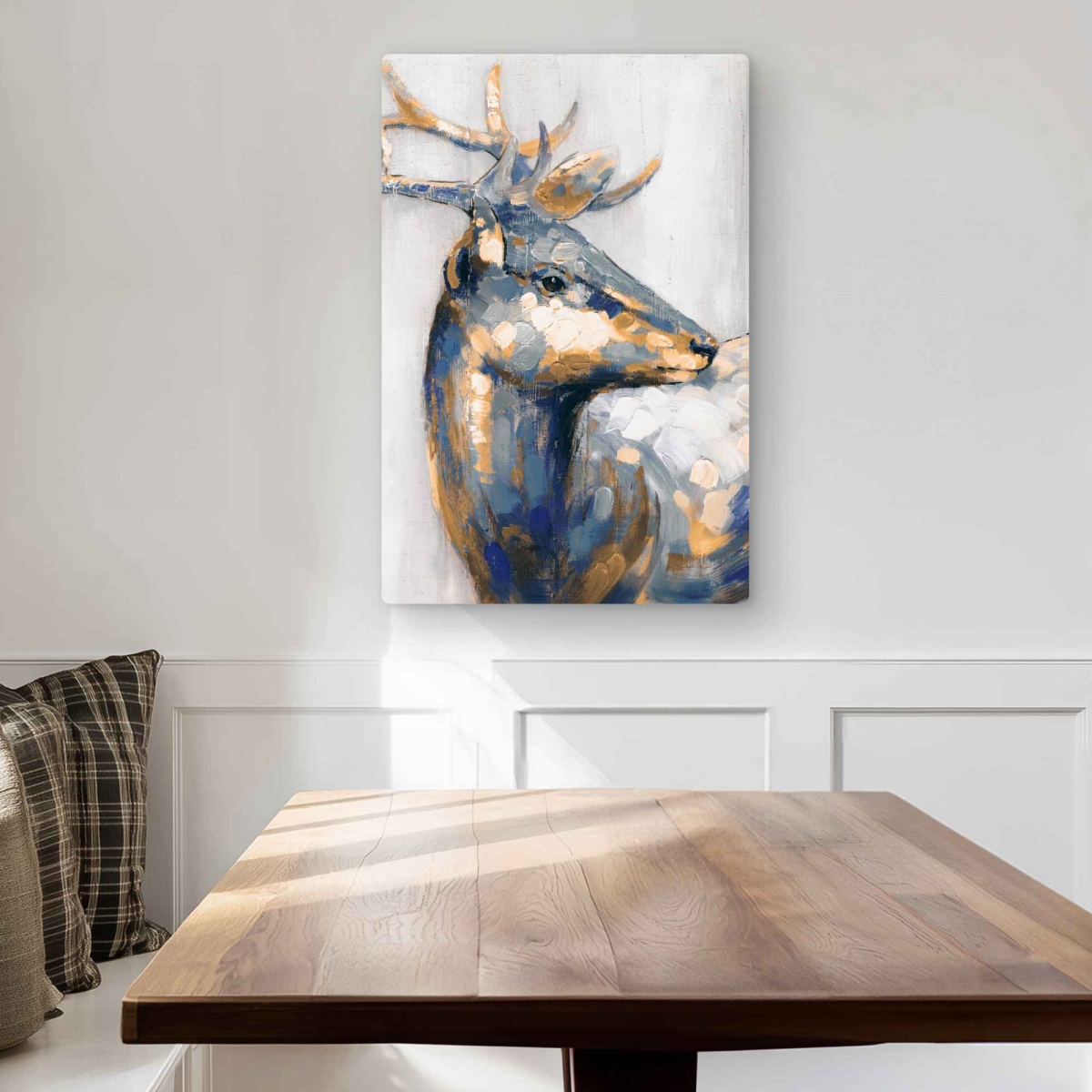 C1MP2030L165DN 20 x 30 in. Golden Deer - Stunning Gold Deer Metal Print Wall Art for Home Decor