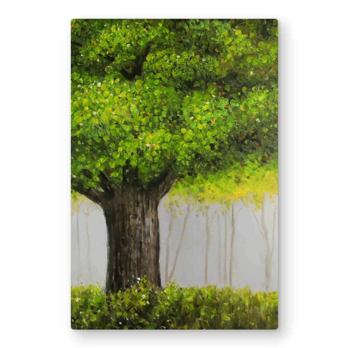 C1MP2030L3Q89X 20 x 30 in. Big Green Tree - Contemporary Metal Print Wall Art for Home Decor