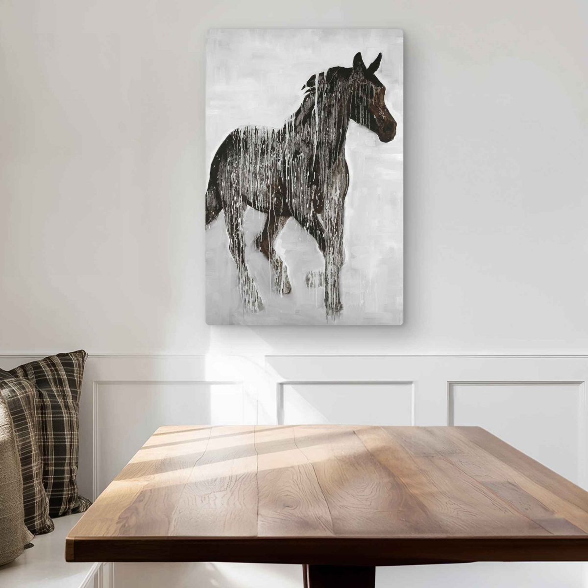 C1MP2030LPJ2XT 20 x 30 in. Abstract Brown Horse - Metal Print Wall Art for Home Decor - Art