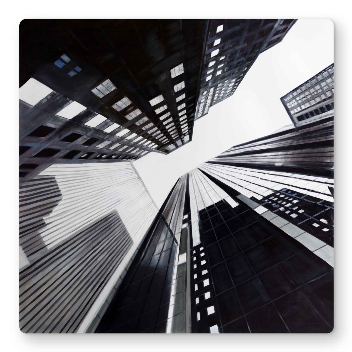 C1MP1616SWVGMU 16 x 16 in. Low-Angle View of the City Wall Art - Contemporary Building Metal Print