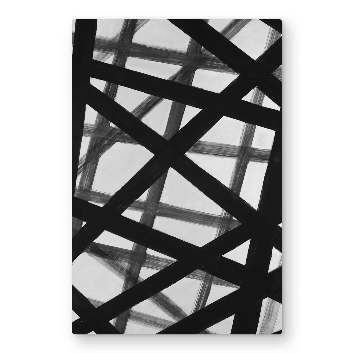 C1MP2030YYB4I4 20 x 30 in. Abstract Bold Lines Wall Art - White Pattern Metal Print