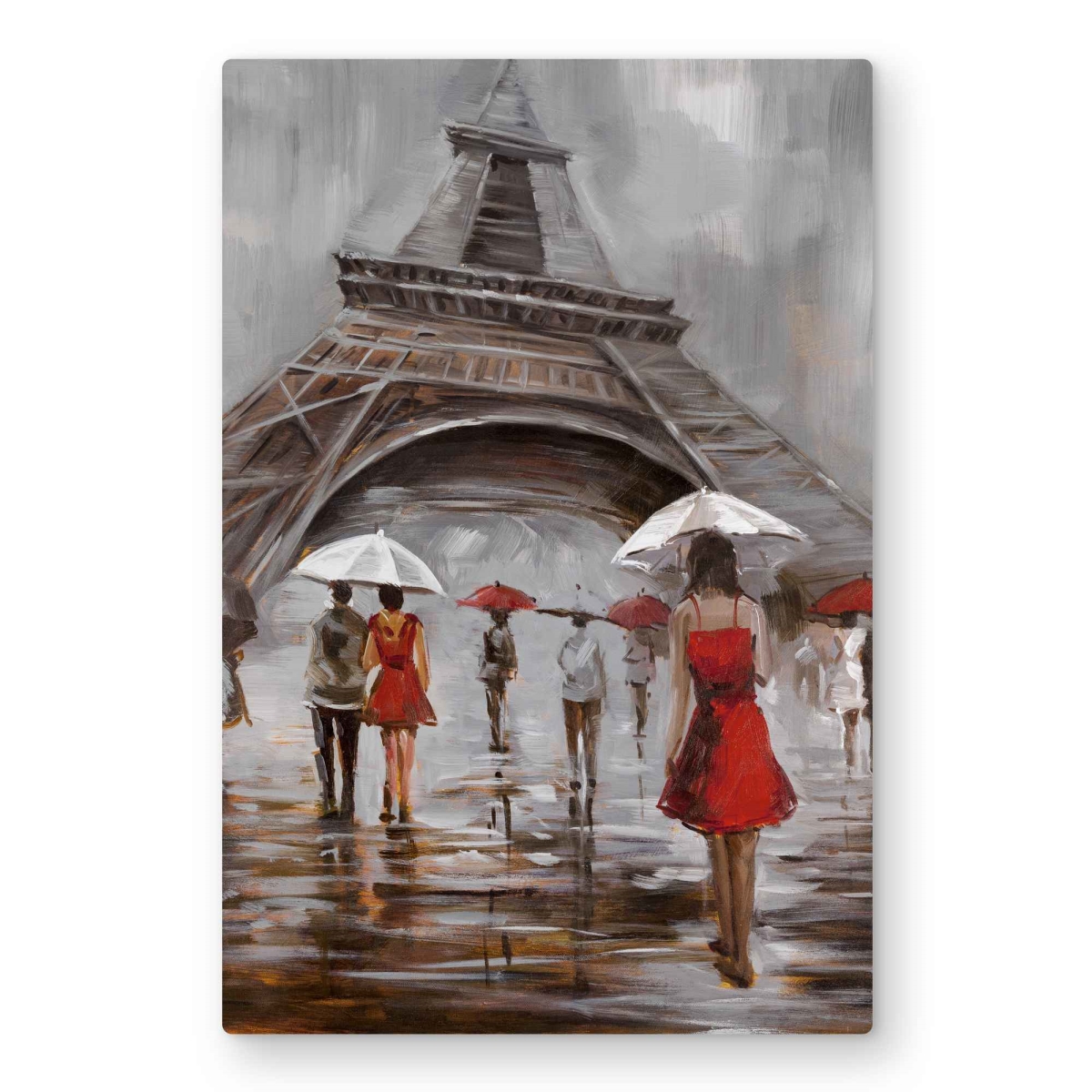 C1MP2030Z6BMVE 20 x 30 in. Near the Eiffel Tower Gray Metal Print Wall Art - Street Scenery