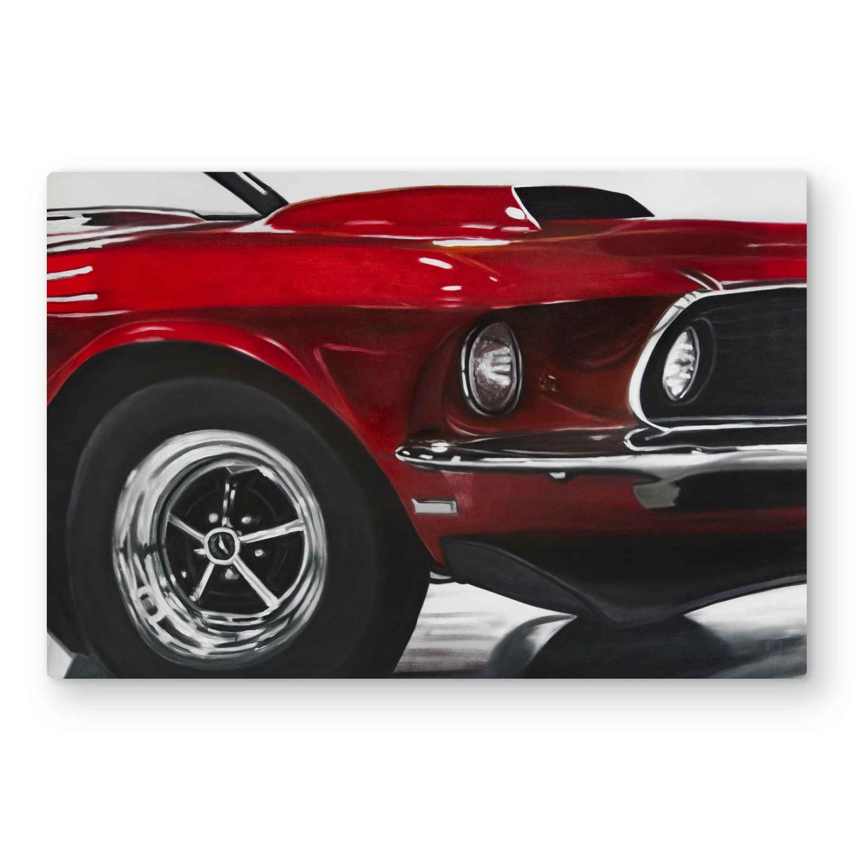 C1MP2030ZDAH26 20 x 30 in. Classic Red Car - Vintage Metal Print Wall Art for Home Decor - Art