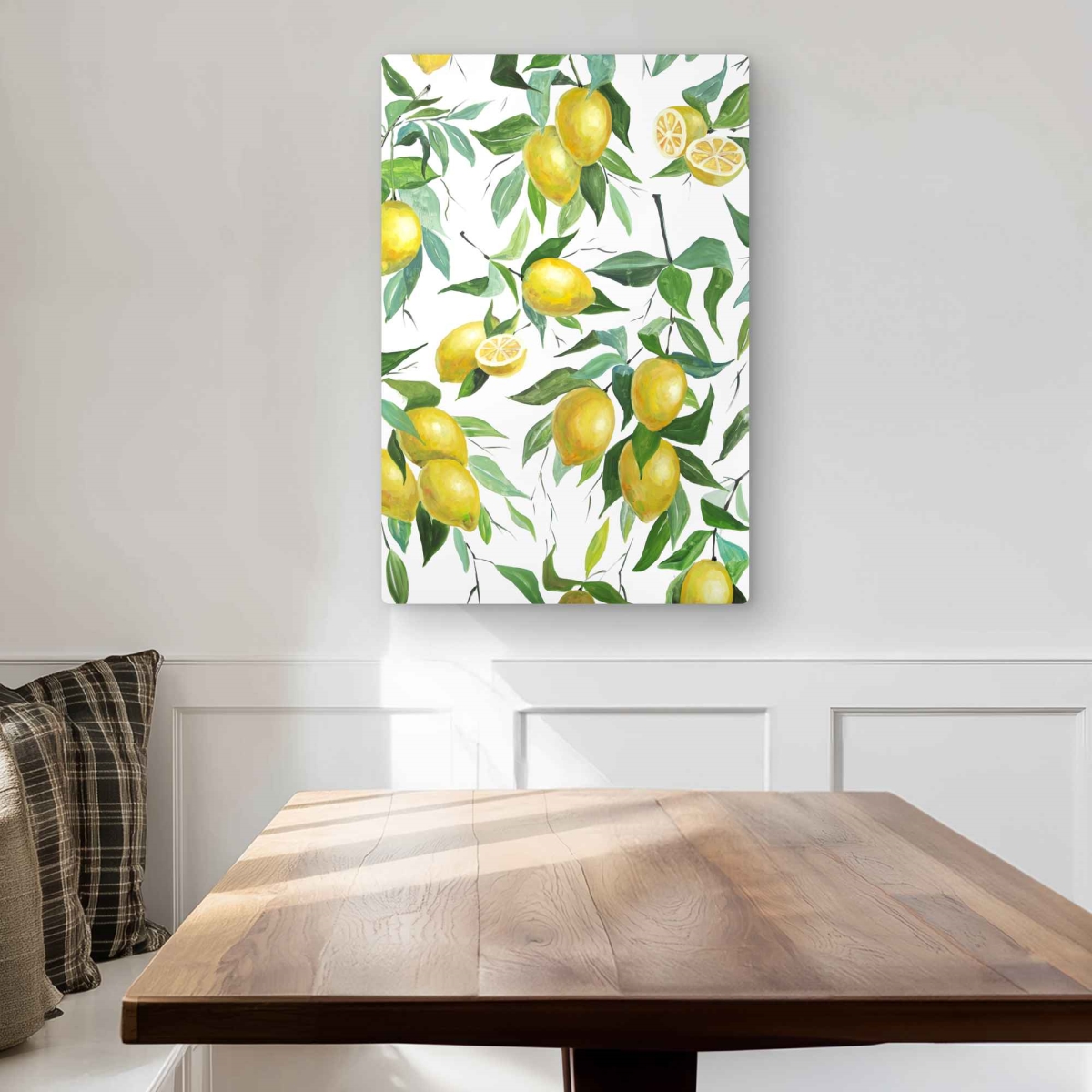 C1MP2030RZD387 20 x 30 in. Lemon Pattern Metal Print Wall Art - Gastronomy Food Home Decor