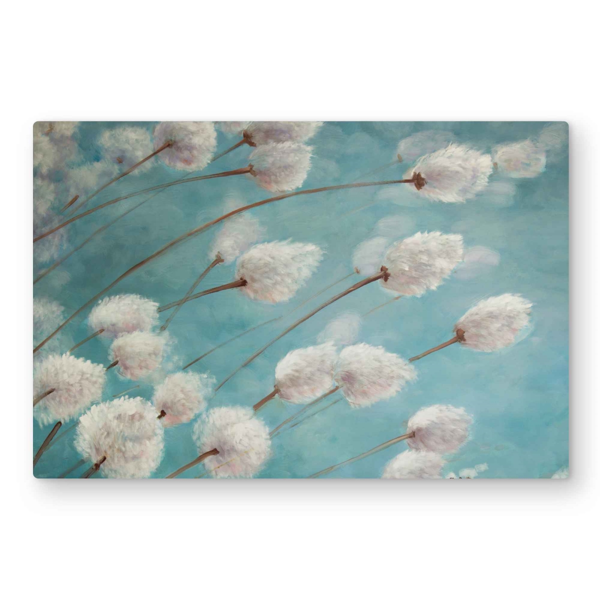 C1MP2030ZFMQ94 20 x 30 in. Cotton Grass Plants in the Wind Wall Art - Botanical Blue Metal Print