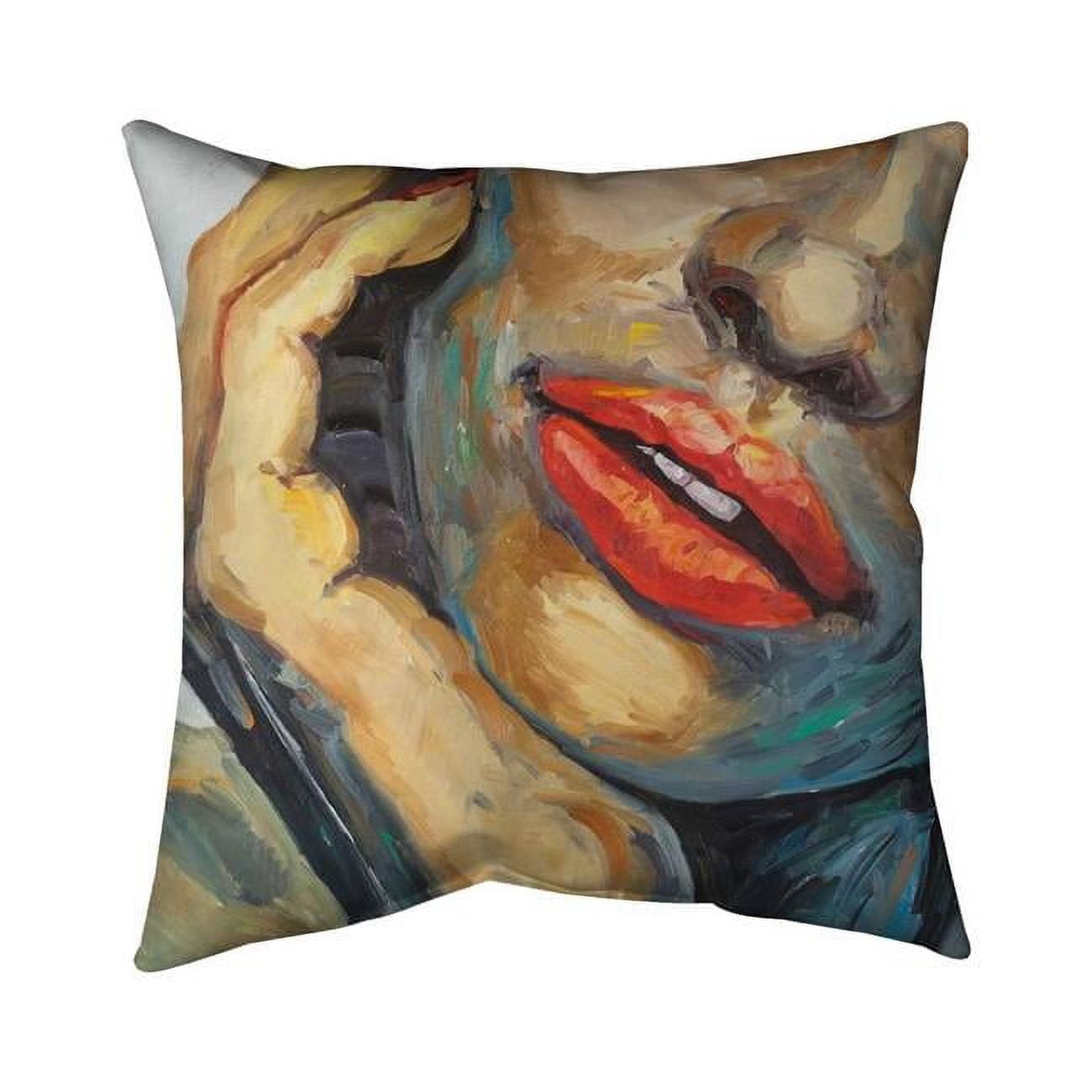 18 x 18 in. Irresistible Lips Closeup-Double Sided Print Indoor Pillow