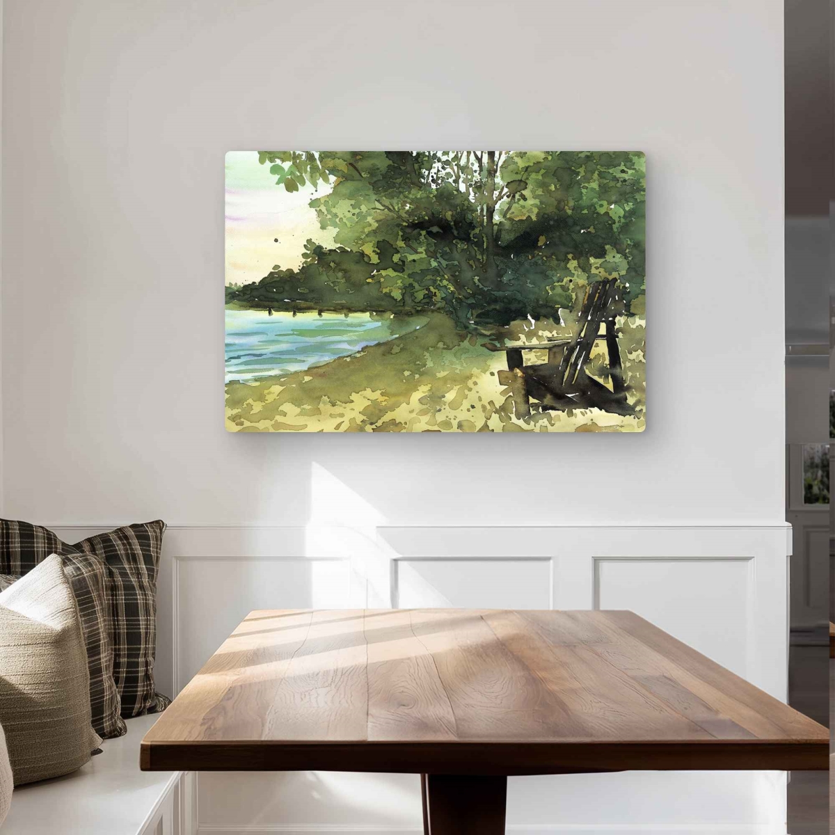 C1MP24363ITGA7 24 x 36 in. Day at the Lake - Landscapes Beach Metal Print Wall Art - Home Decor