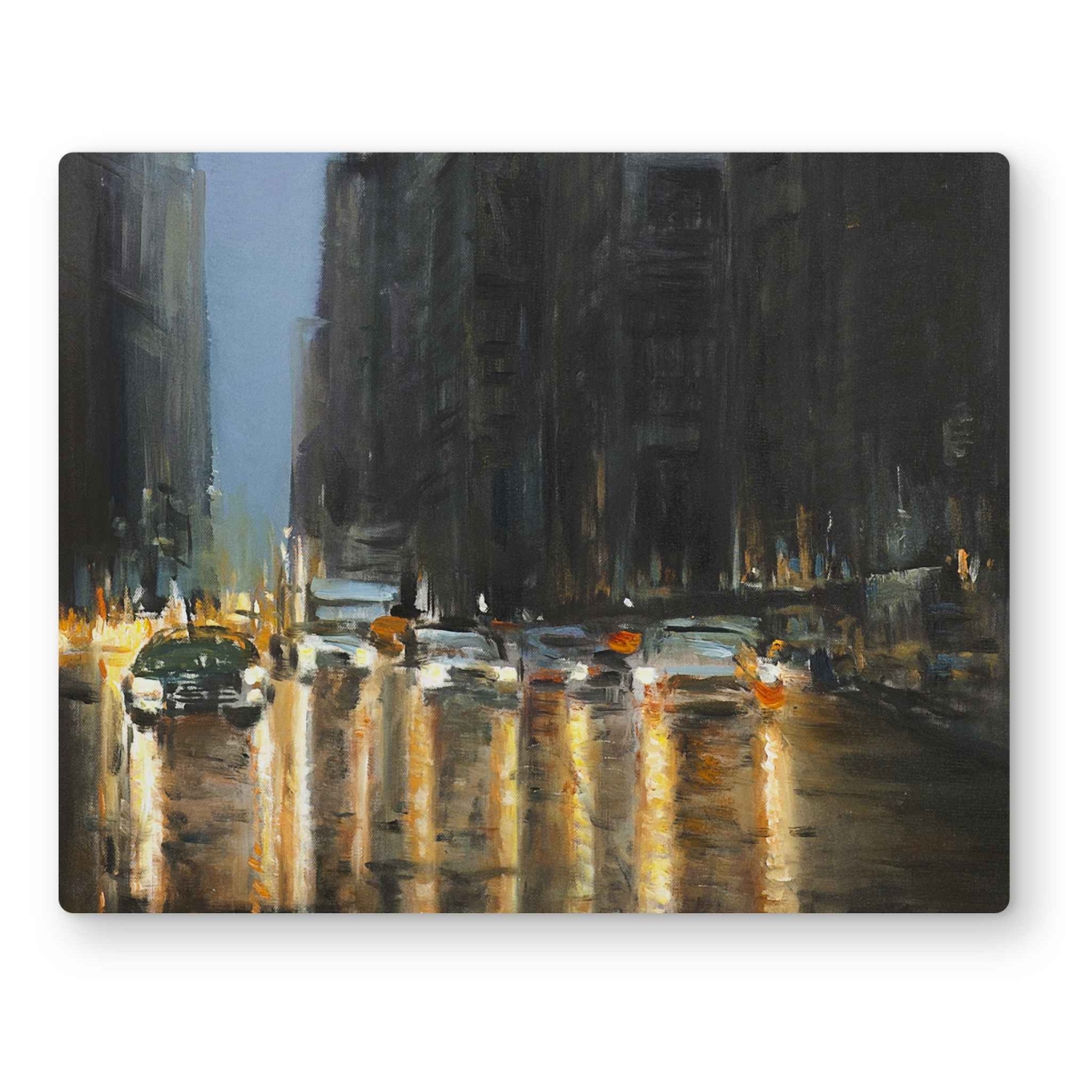 C1MP16206XQ66B 16 x 20 in. Evening in the Streets of York City Wall Art - Scenic Metal Print