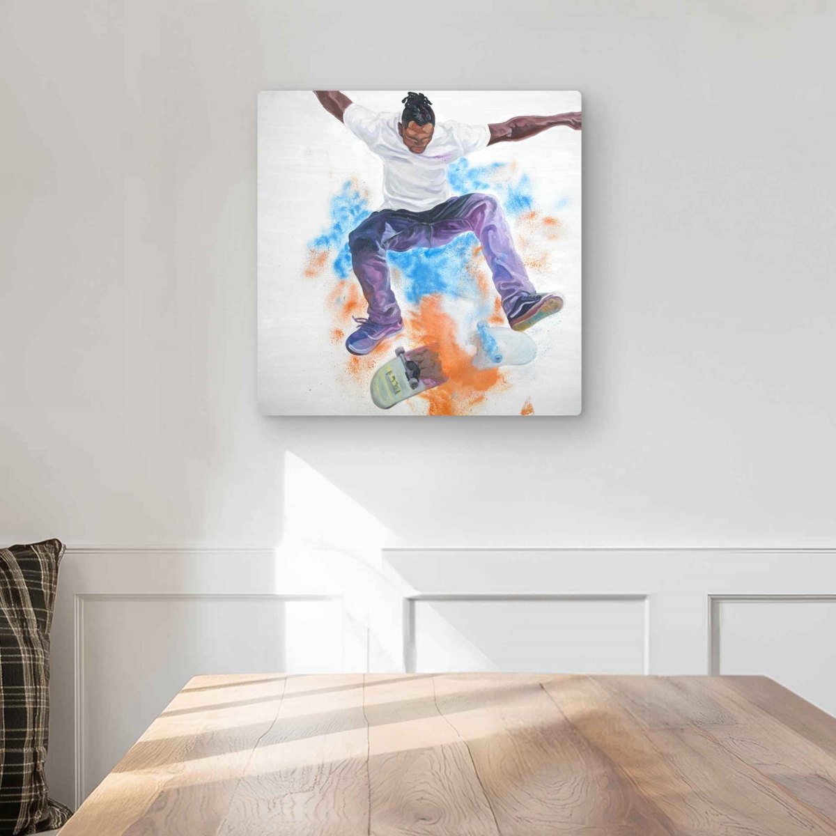 C1MP1616M23XMI 16 x 16 in. Skater - Illustrative Man Cave Metal Print Wall Art - Decor