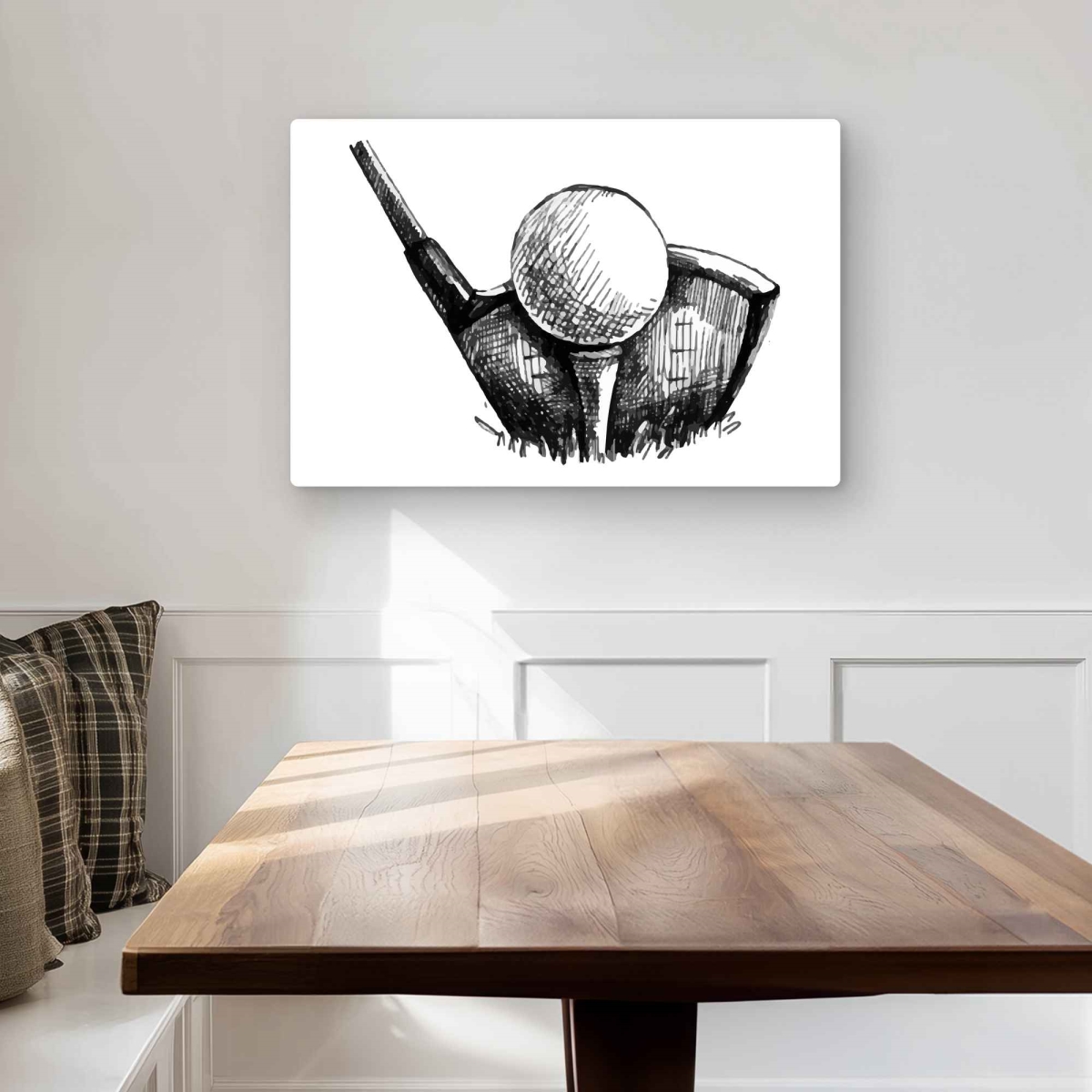 C1MP2030XGG4BI 20 x 30 in. Golf Ball Black & White - Hobbies Metal Print Wall Art for Decor