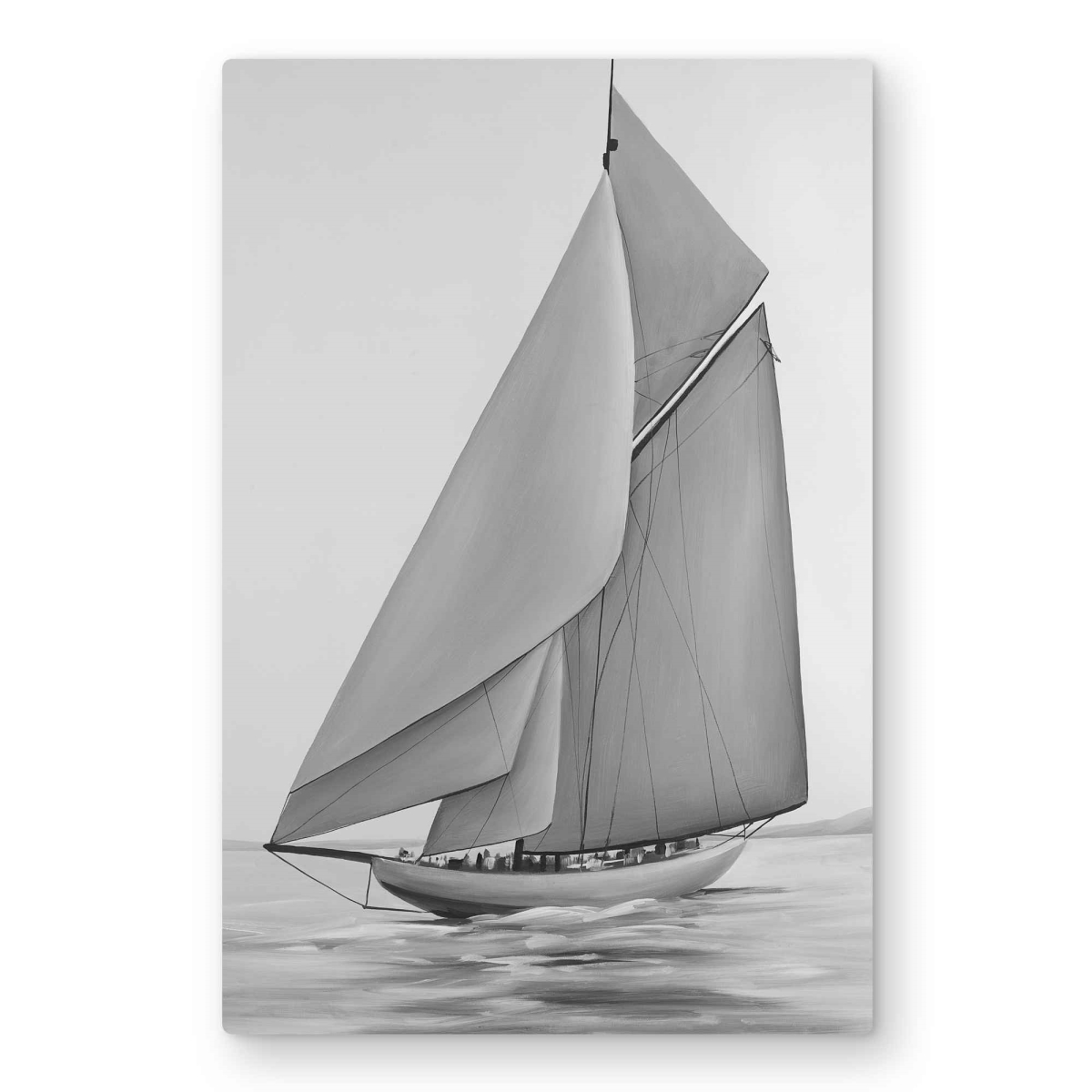 C1MP2030XTHOP2 20 x 30 in. Vintage Sailing Ship - Monochrome Sea Metal Print Wall Art for Decor