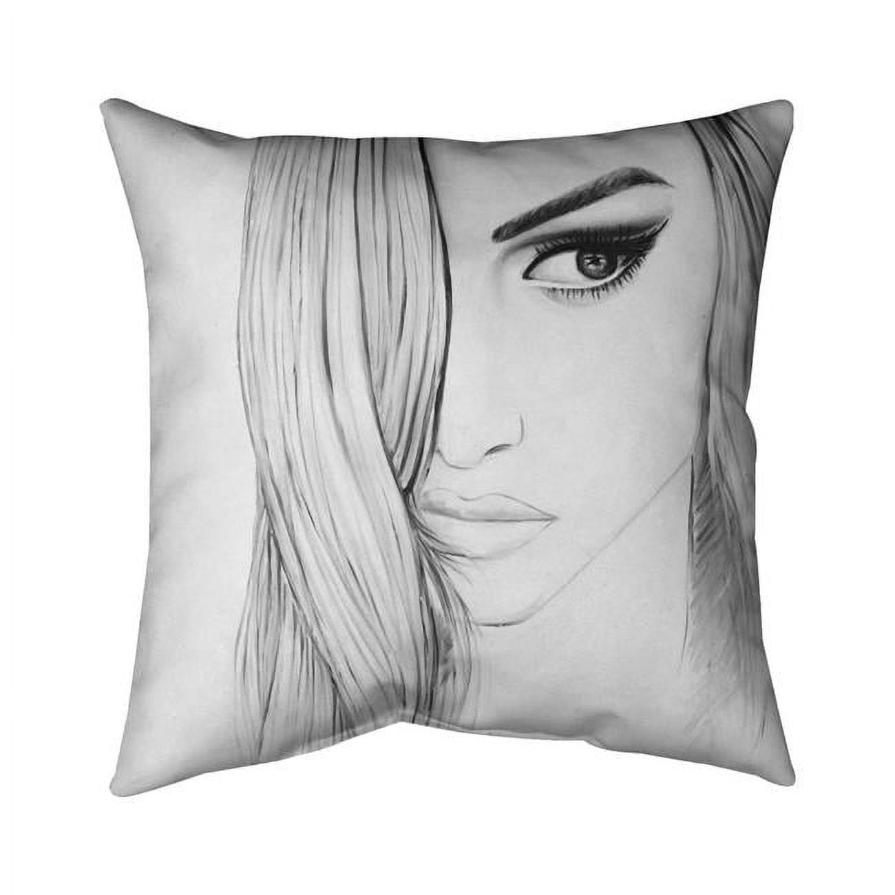 18 x 18 in. Black & White Portrait-Double Sided Print Indoor Pillow