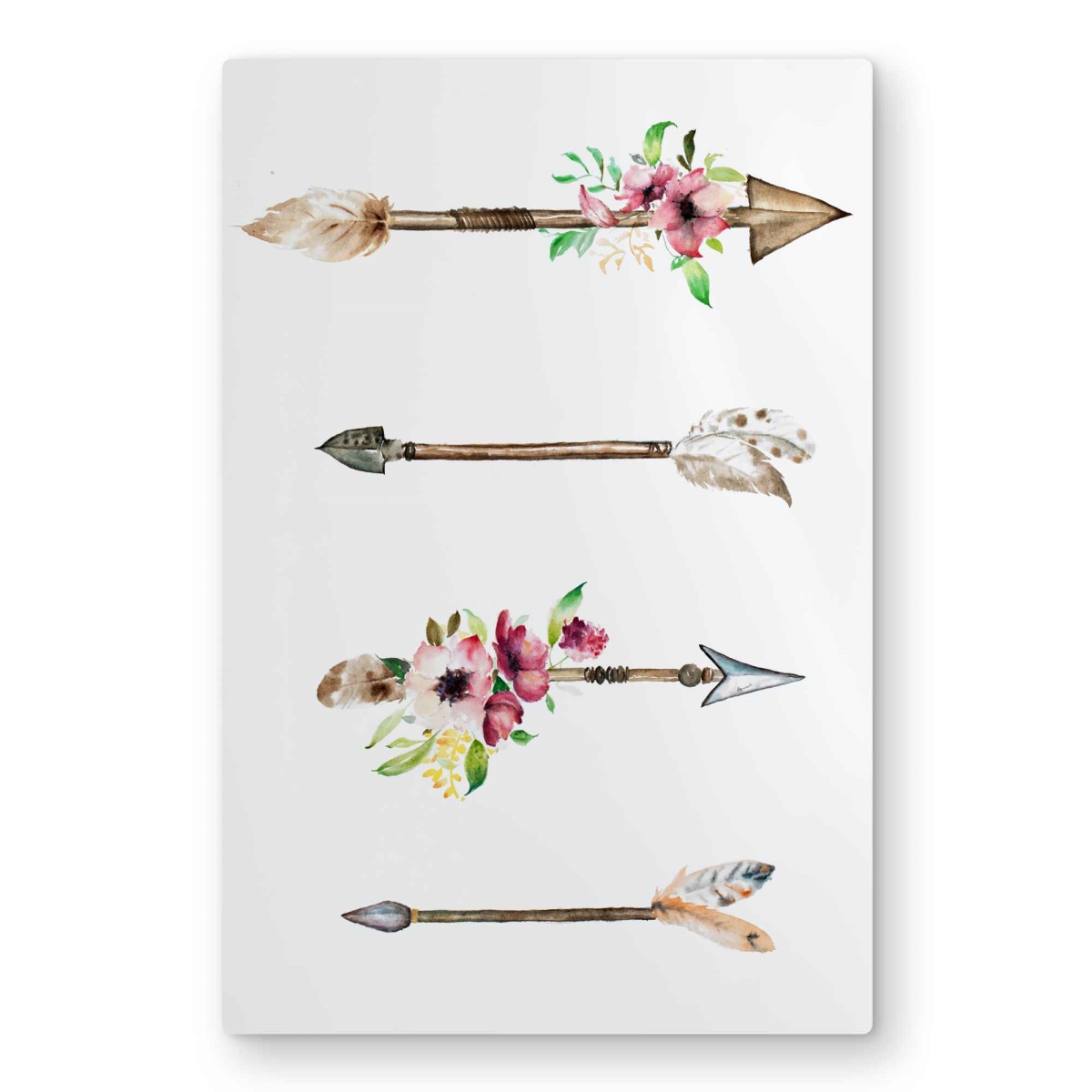 C1MP20301GYQYC 20 x 30 in. Arrowheads & Flowers - Bohemian Metal Print Wall Art for Home Decor