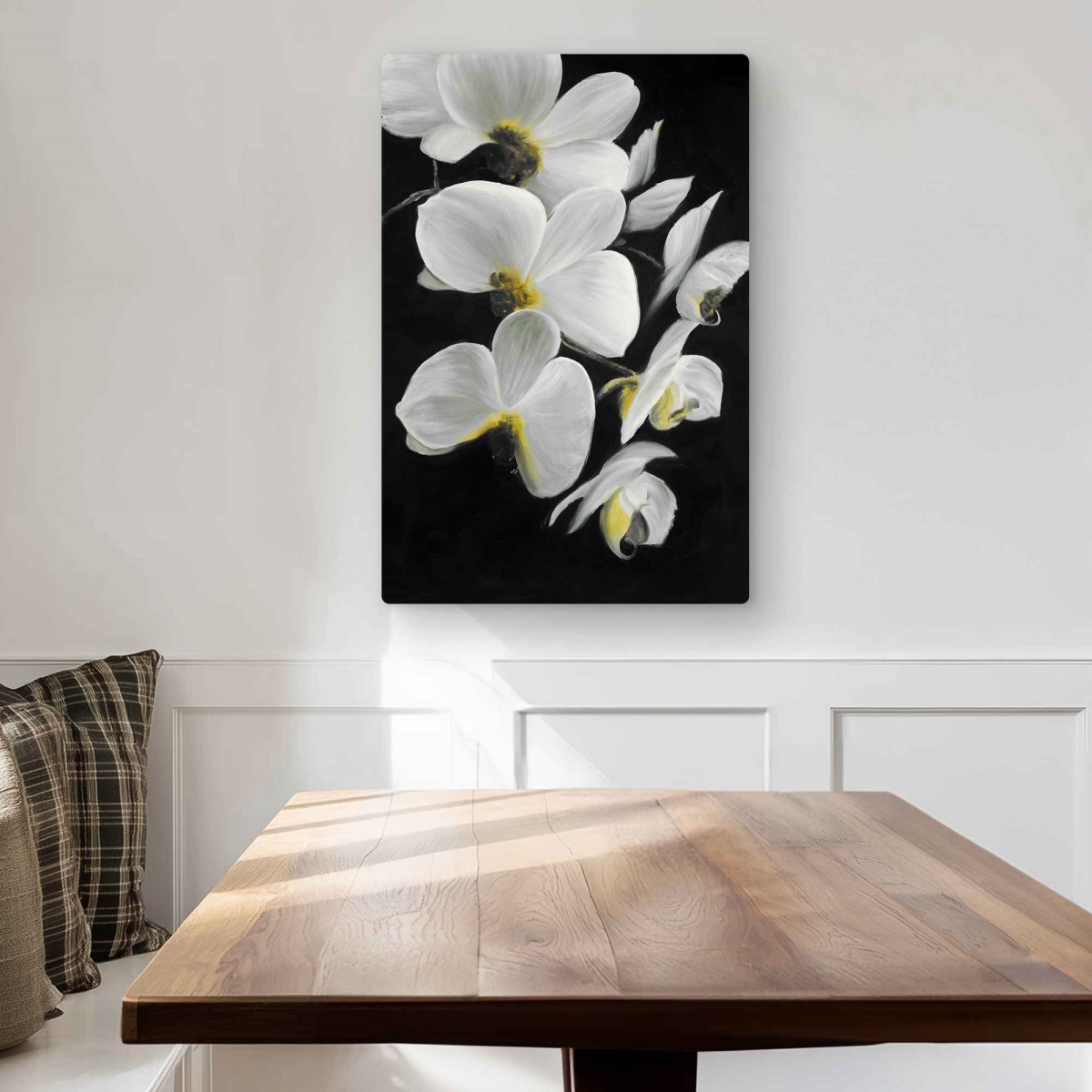 C1MP20302C841N 20 x 30 in. Beautiful Orchids - Floral Black Metal Print Wall Art for Home Decor