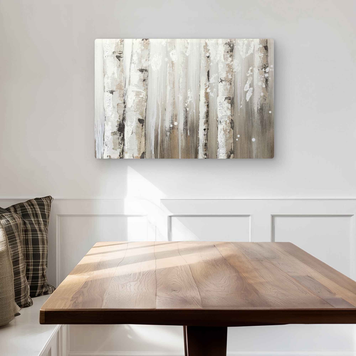 C1MP20302IB7RC 20 x 30 in. White Birches On Gray Background Wall Art - Landscapes Trees Metal Print