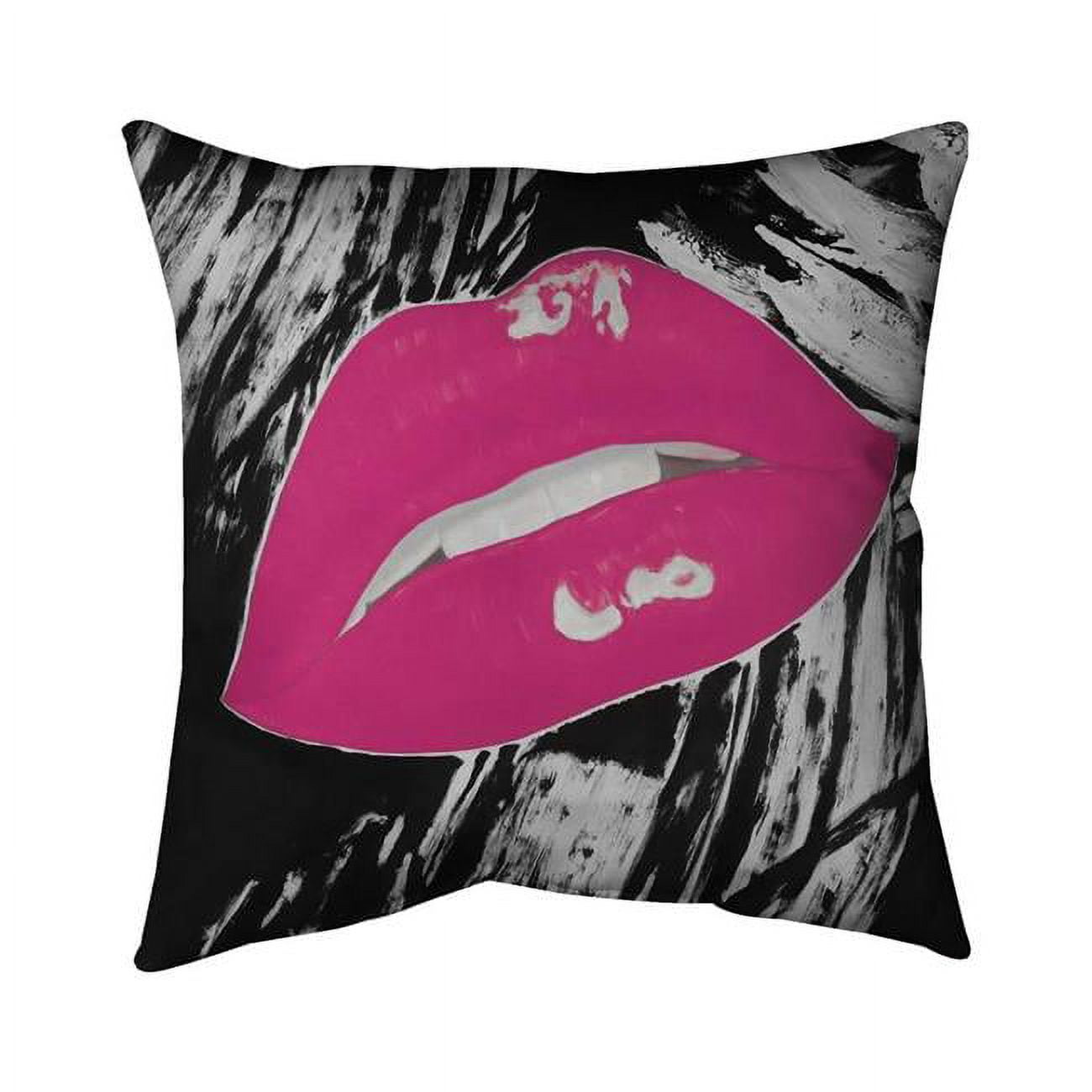 18 x 18 in. Kissable Pink Glossy Lips-Double Sided Print Indoor Pillow