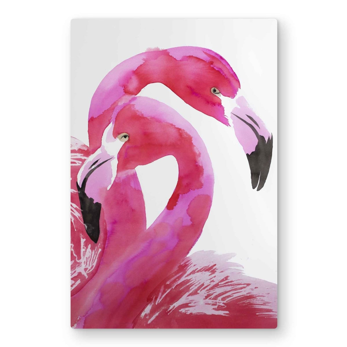 C1MP2030876XCX 20 x 30 in. Watercolor Flamingo Love Wall Art - Bedroom Bird Metal Print Decor