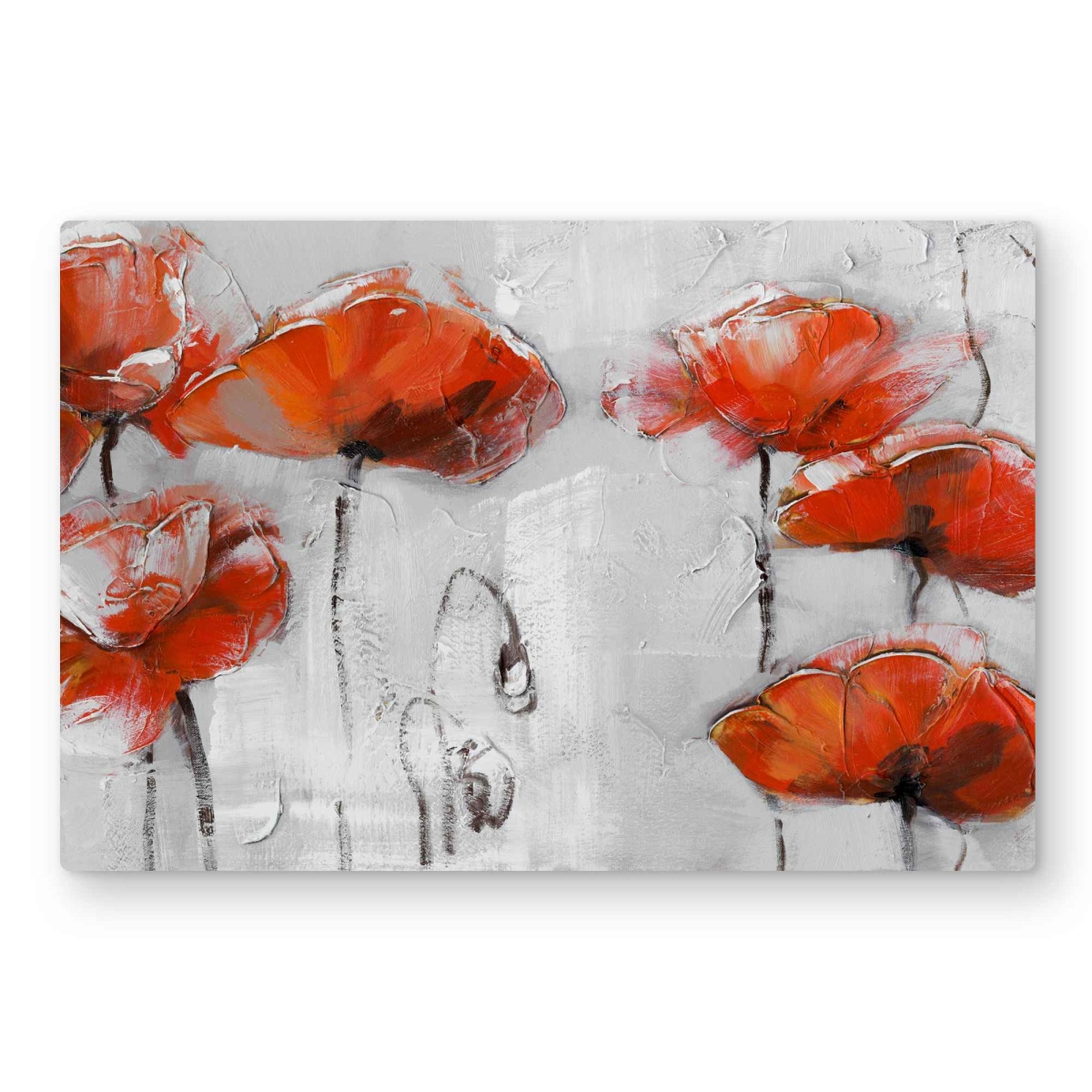 C1MP203088OY3H 20 x 30 in. Red Flowers Metal Print Wall Art - Floral Bedroom Decor Art