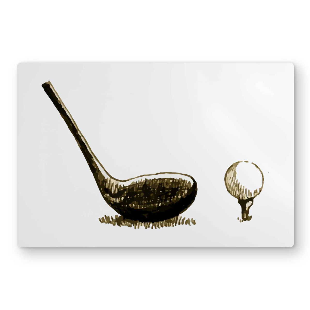 C1MP1218PVHHPR 12 x 18 in. Illustration of A Golf Club Wall Art - Brown Man Cave Metal Print