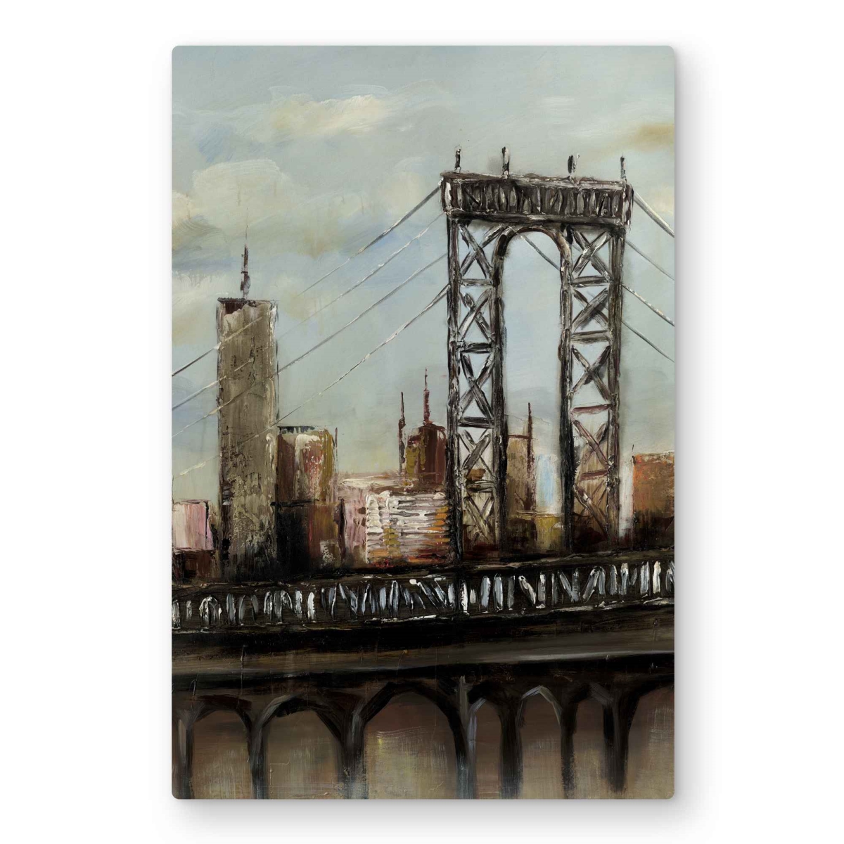 C1MP20305GMPH5 20 x 30 in. City Bridge by A Cloudy Day Wall Art - Brown Metal Print