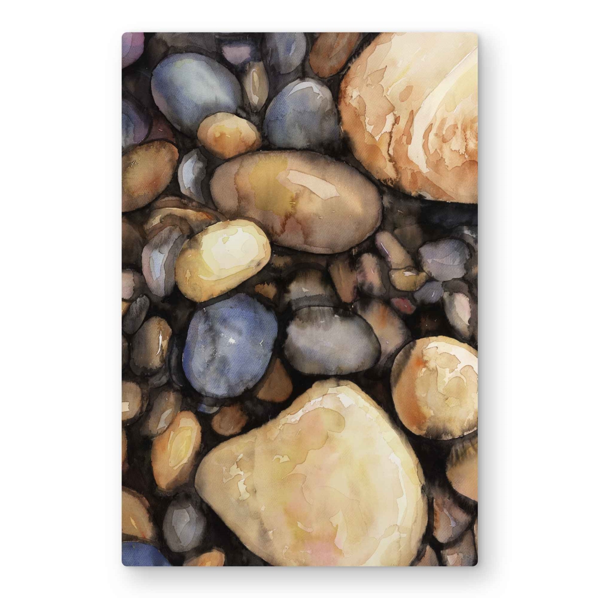 C1MP20305KH0QU 20 x 30 in. Small Pebbles - Beige Shapes Metal Print Wall Art for Home Decor