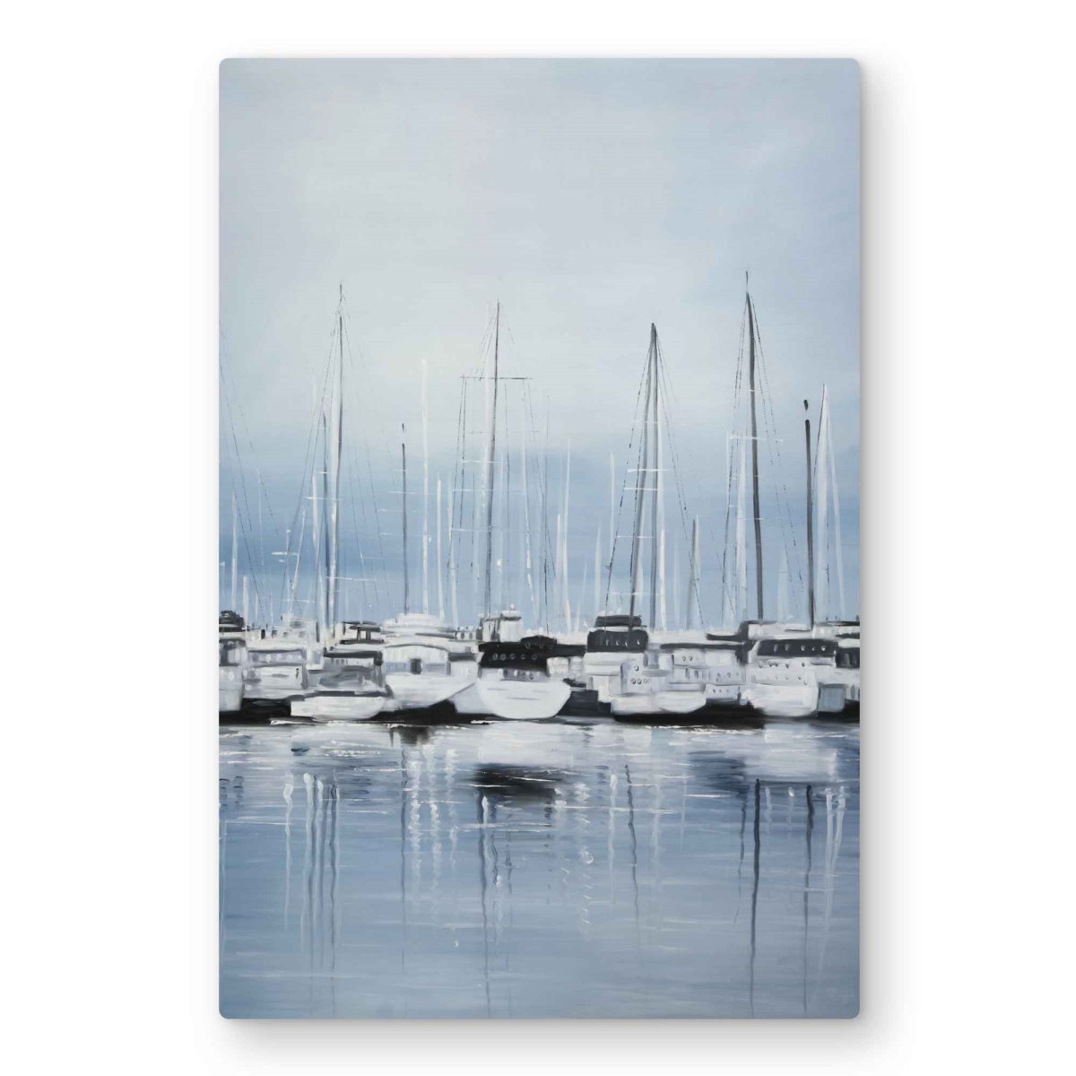 C1MP20305KSQB5 20 x 30 in. Boats at the Dock 2 - Blue Livingroom Metal Print Wall Art - Decor