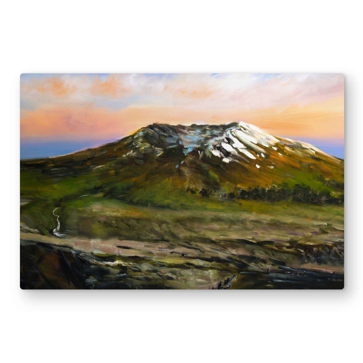 C1MP2030953WZL 20 x 30 in. Mountainous View - Spiritual Blue Metal Print Wall Art for Home Decor