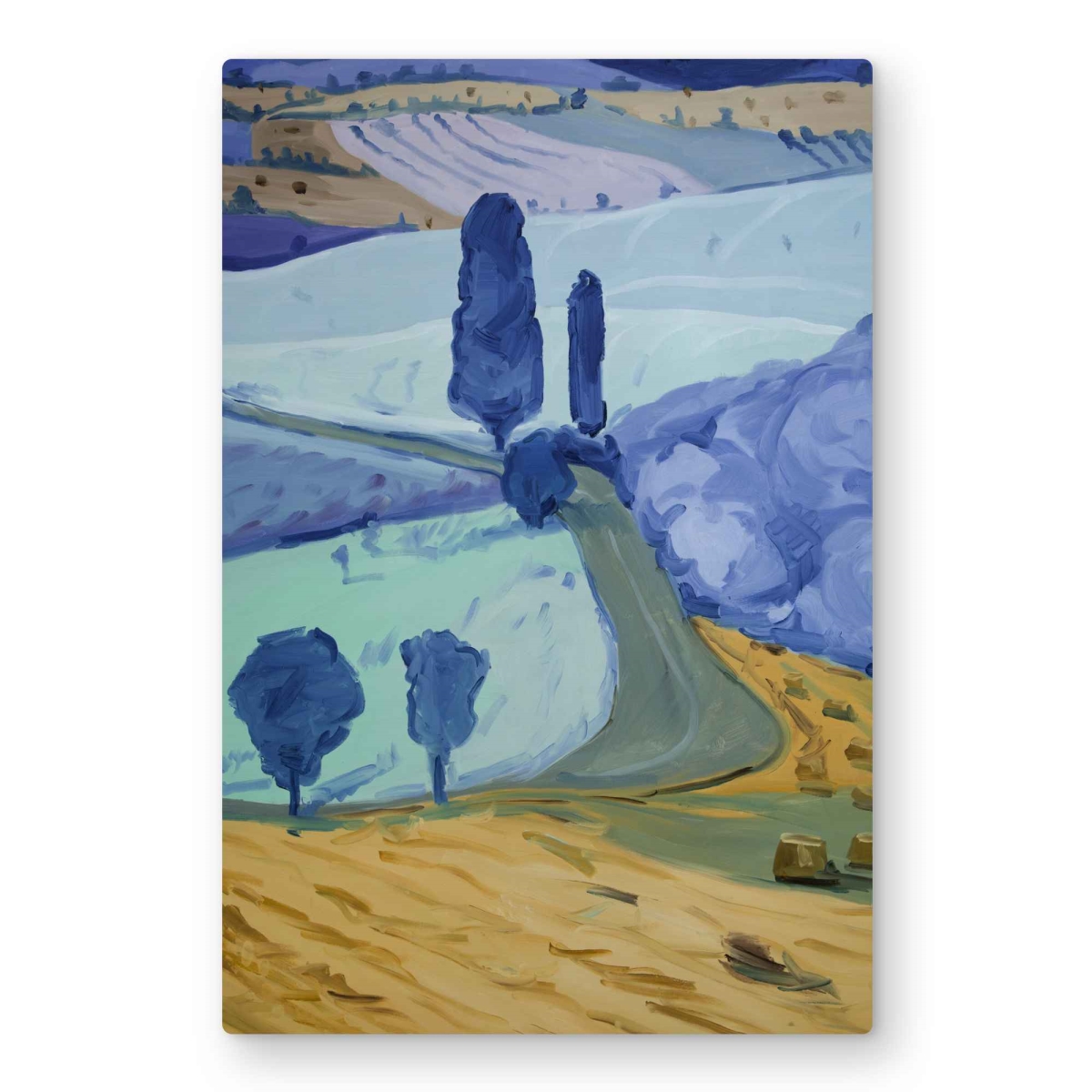 C1MP2030C7NGWA 20 x 30 in. Tuscany Field Scenic Metal Print Wall Art - Travel & Maps Home Decor
