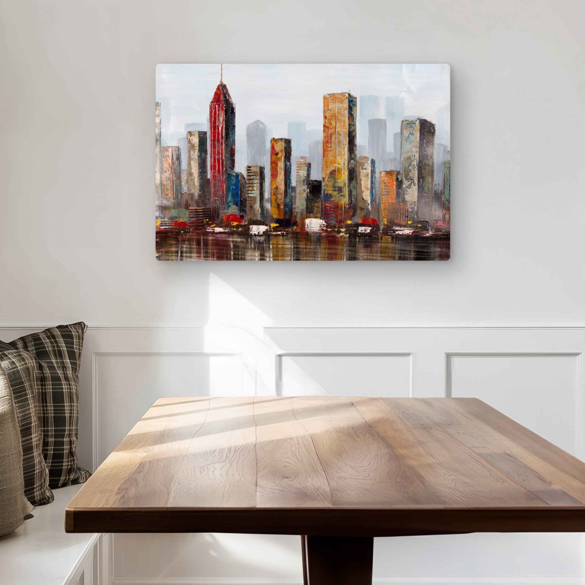 C1MP2030CD0INJ 20 x 30 in. Rust Looking City - Industrial Metal Print Wall Art for Home Decor